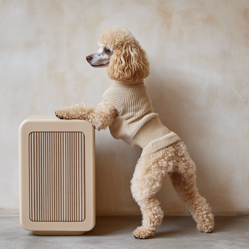 u7255715375 A fluffy apricot poodle standing on its hind legs 39e5fc38 c966 4e86 860b e3faae28727e 2