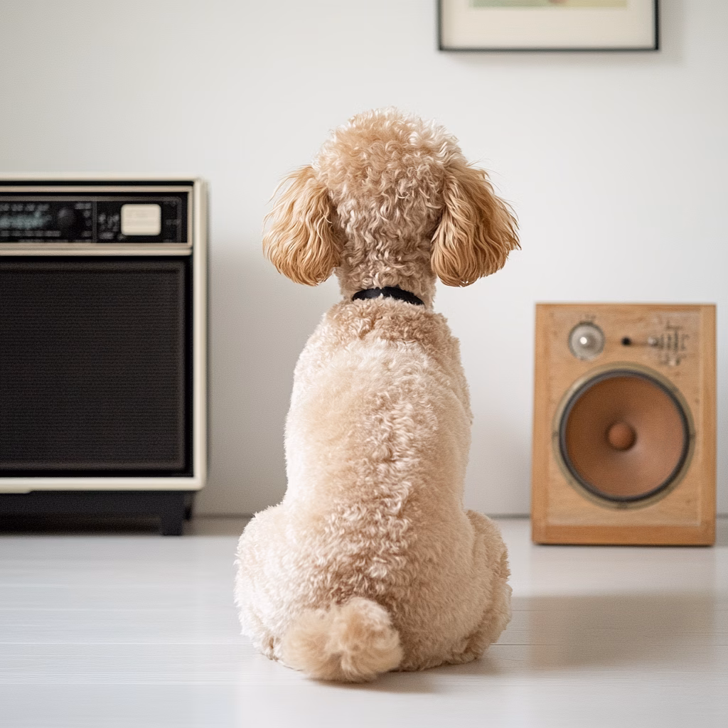 u7255715375 An apricot poodle sitting with its back to the ca 923e2f5a acc2 4fcc 8509 e87bc5478980 0